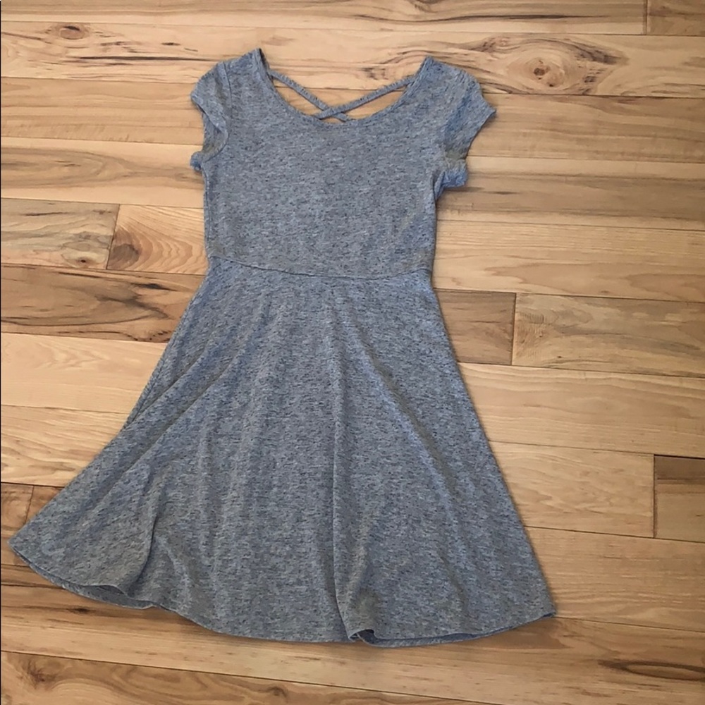 Heather Grey Cross Back Cap Sleeve Dress